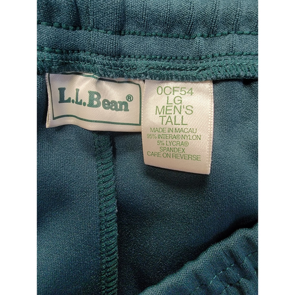 L.L. Bean Mens High Rise Pull-On Sweatpants Straight Legs Green Size L Tall - Picture 3 of 4
